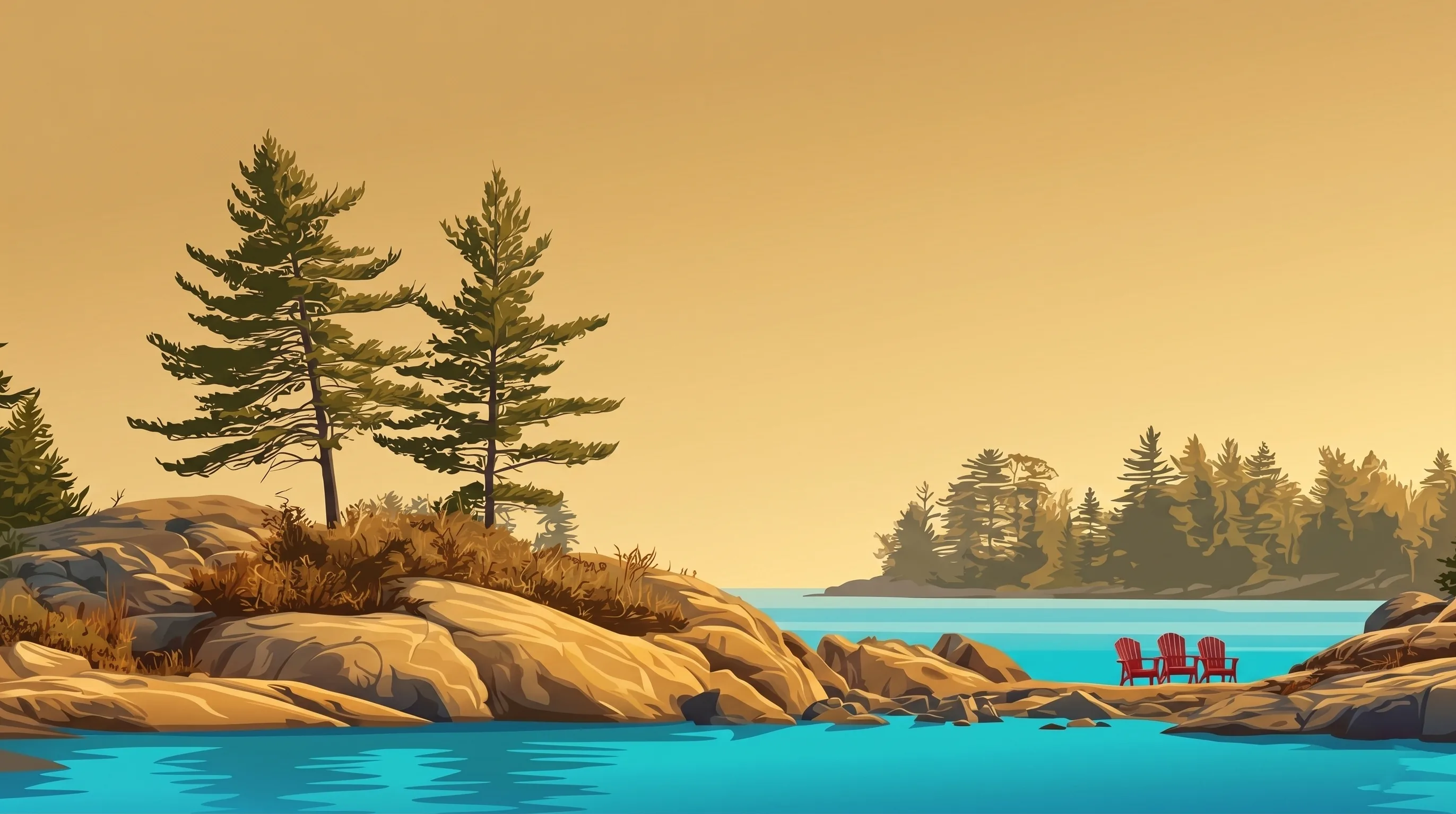 Pines and granite on the shore of Georgian Bay